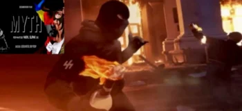 Το μαύρο Τ-σΕΡΤ διαφημίζει «Μύθο» του «Δεξιού Τομέα»