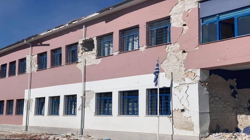 Εικόνες καταστροφής από το Δημοτικό Σχολείο Δαμασίου