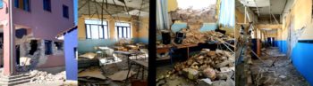 Εικόνες καταστροφής από το Δημοτικό Σχολείο Δαμασίου