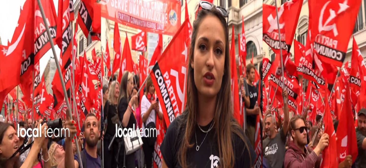 Ξεχείλισε το κέντρο της Ρώμης από κόκκινες σημαίες
