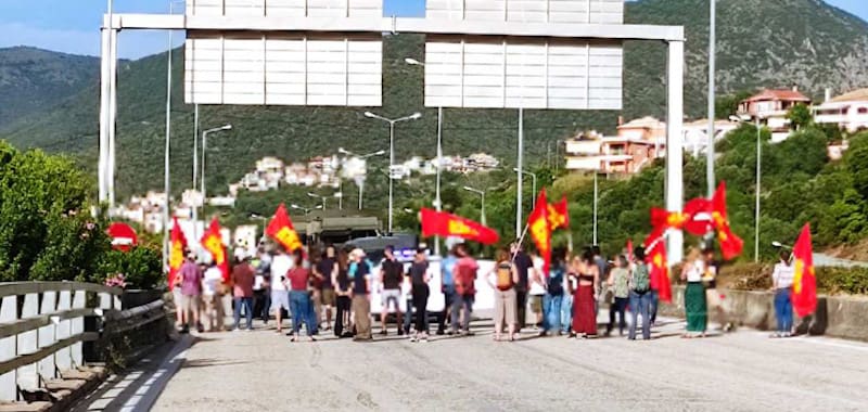 Το ΚΚΕ μπλόκαρε Nατοϊκή φάλαγγα στην Ηγουμενίτσα